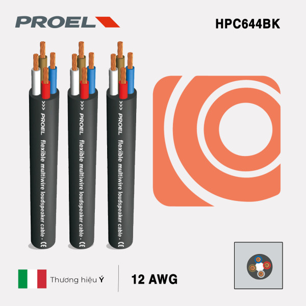 Proel HPC644BK : Dây tín hiệu loa Passive 4 x 4mm2