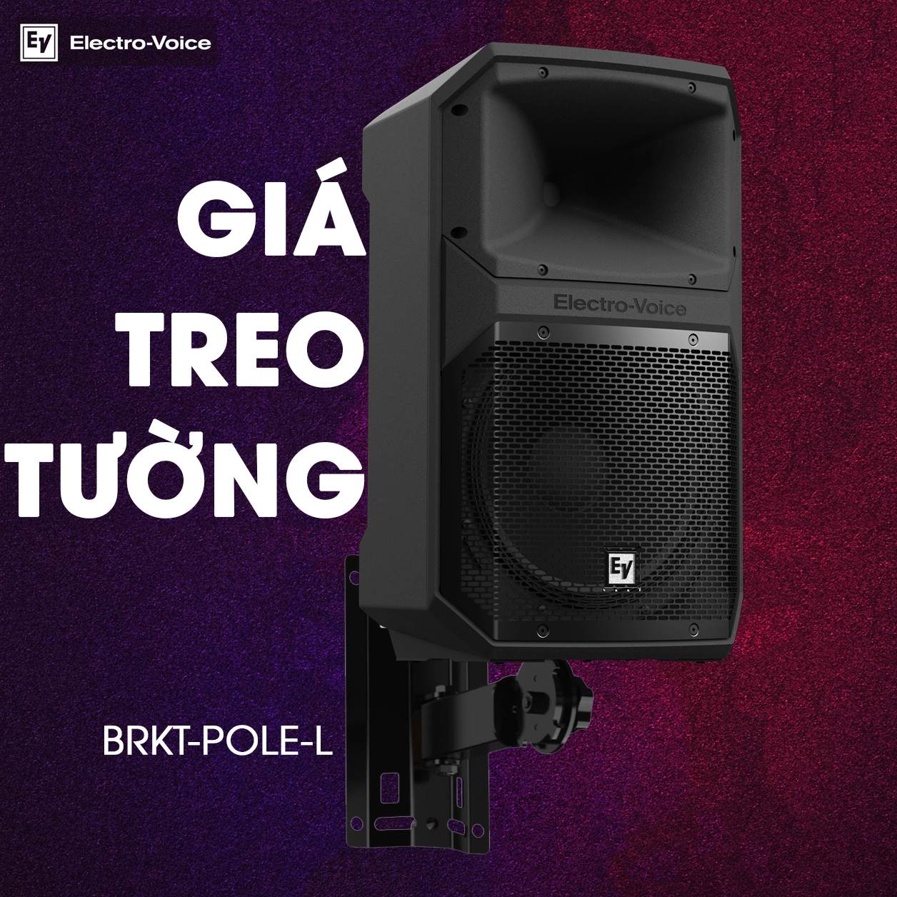 Giá treo tường BRKT-POLE-L cho loa EVIVA-12P & EVIVA-15P